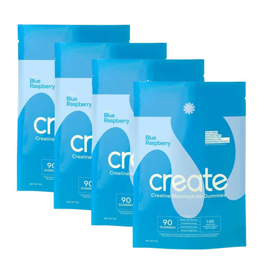 Create Creatine Monohydrate Gummies – Blue Raspberry (Pack of 4)